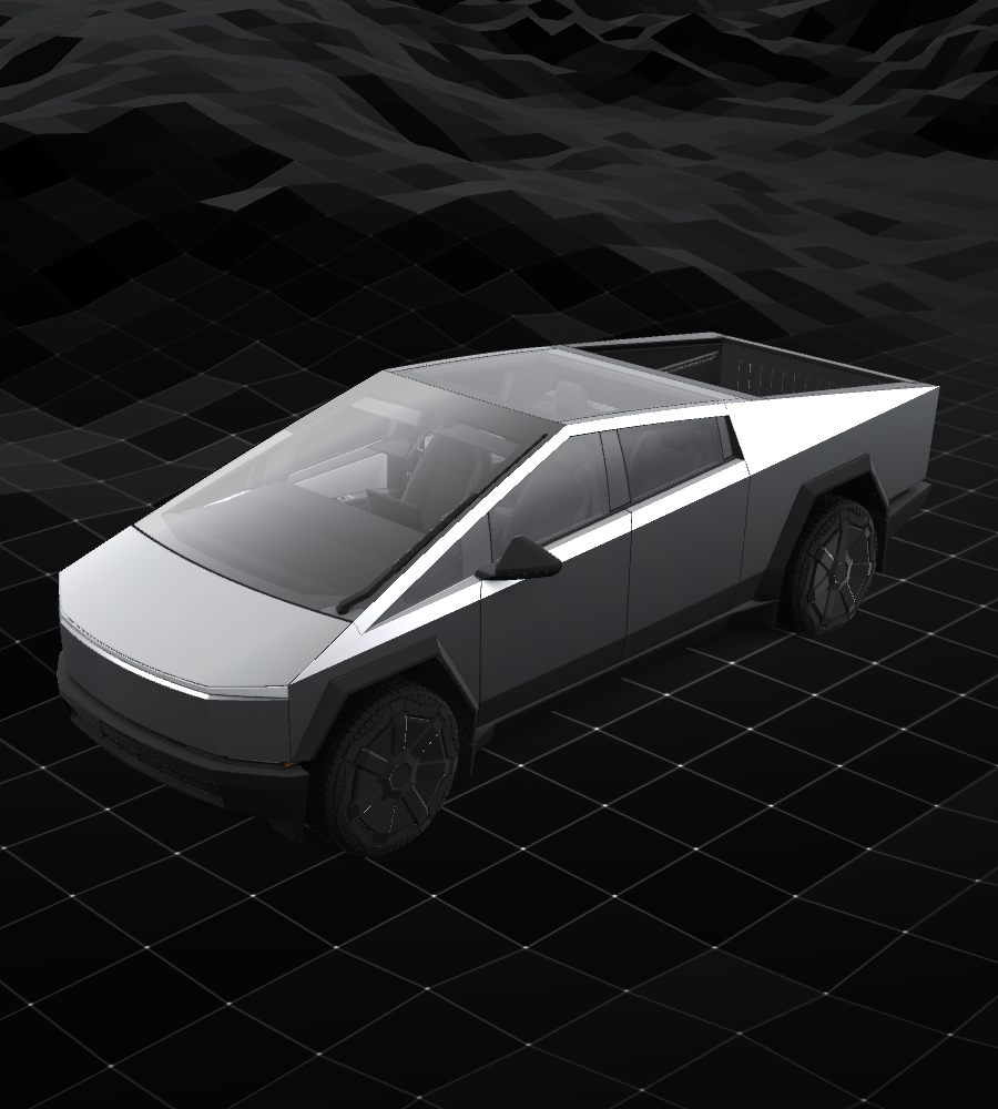 Tesla Cybertruck rendered in Matte Black