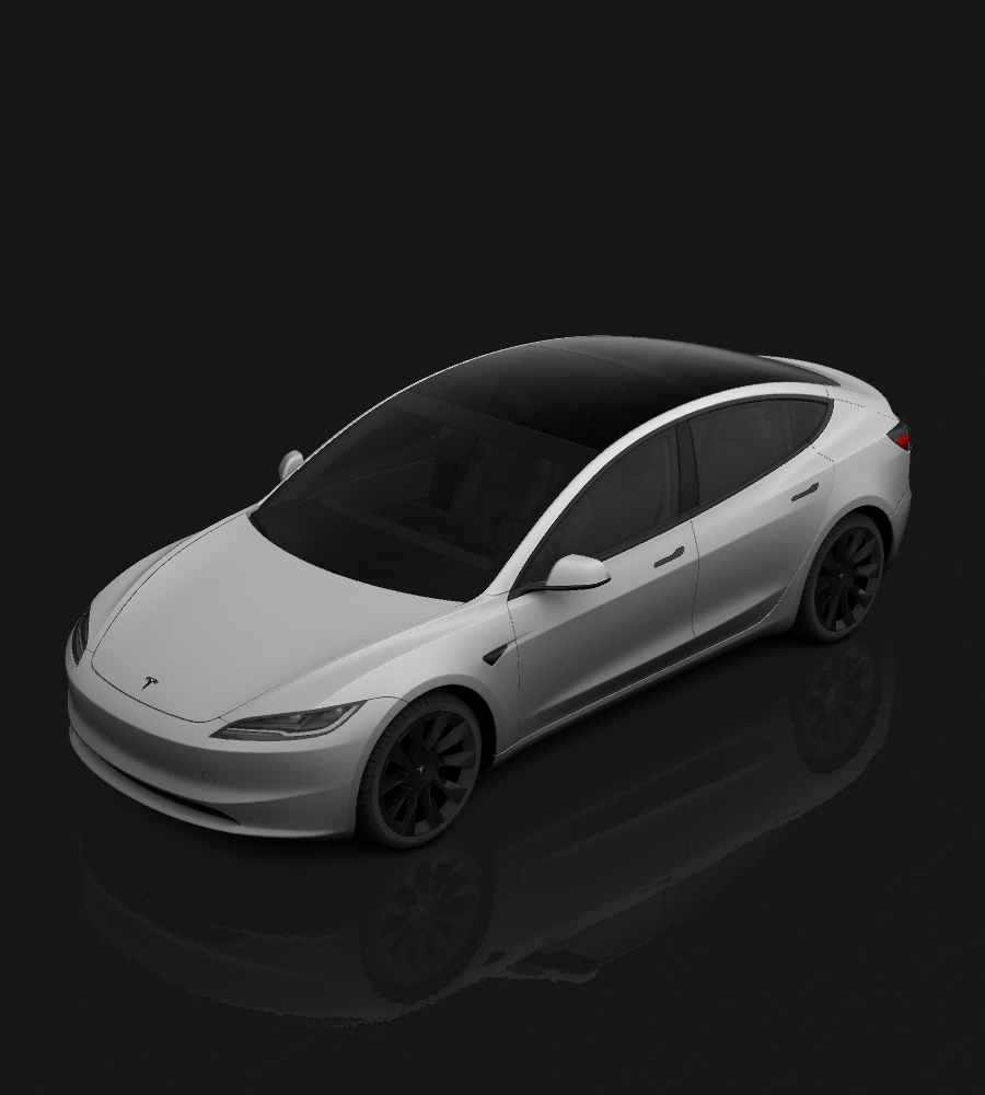 Tesla Model 3 rendered in Nardo Gray