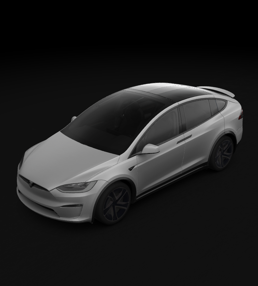 Tesla Model X rendered in Metallic Blue