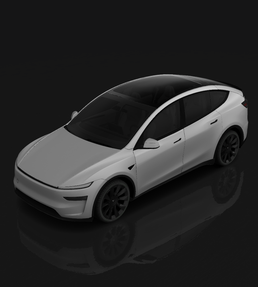Tesla Model Y L rendered in Matte Black